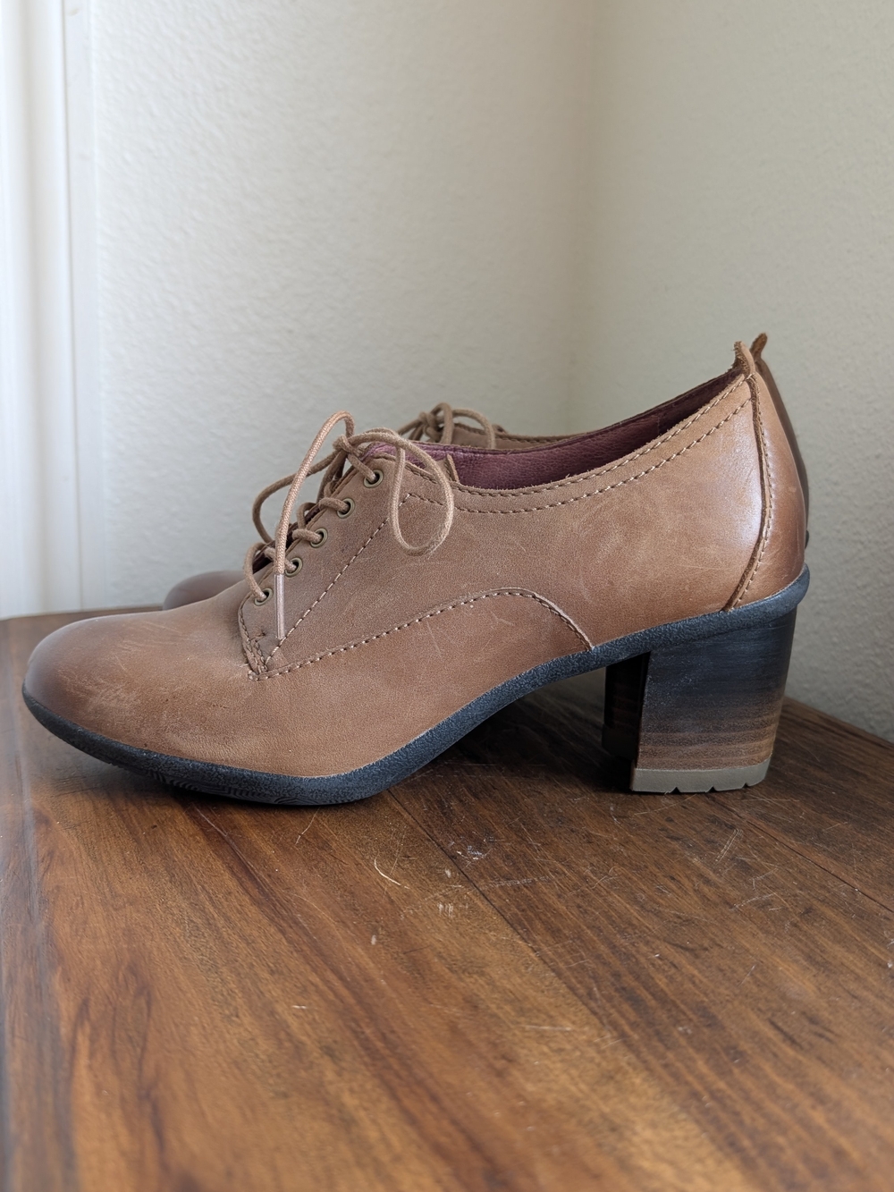 Dansko Louise Oxford Leather Lace-Up Heels Brown EU 39